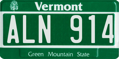 VT license plate ALN914