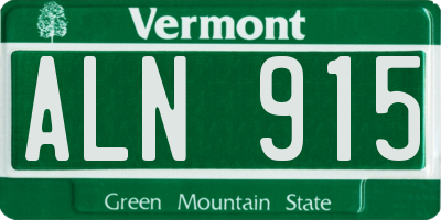 VT license plate ALN915