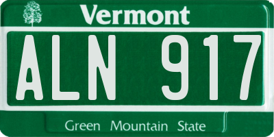 VT license plate ALN917