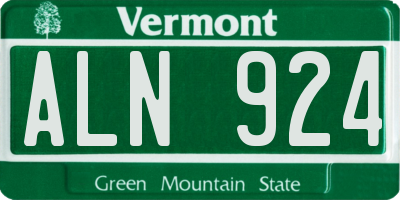 VT license plate ALN924