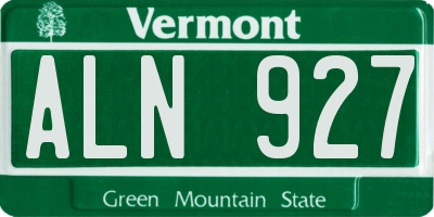 VT license plate ALN927