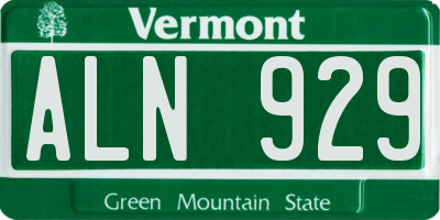 VT license plate ALN929