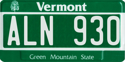 VT license plate ALN930