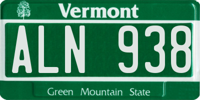VT license plate ALN938
