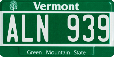 VT license plate ALN939