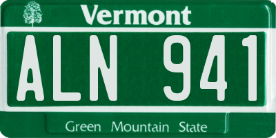 VT license plate ALN941
