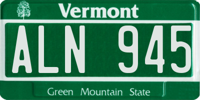 VT license plate ALN945