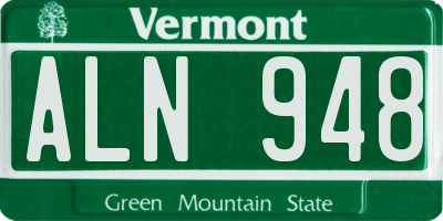 VT license plate ALN948