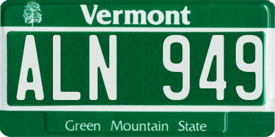 VT license plate ALN949
