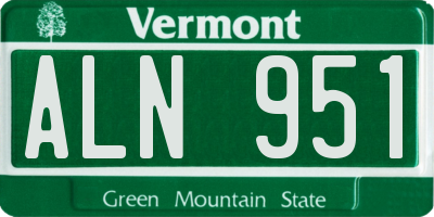 VT license plate ALN951