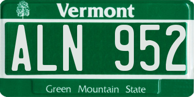 VT license plate ALN952