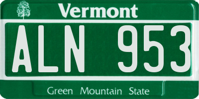 VT license plate ALN953