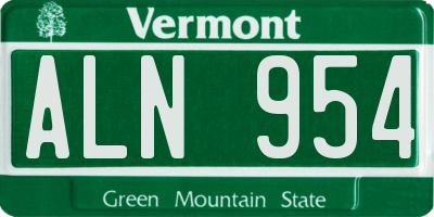 VT license plate ALN954