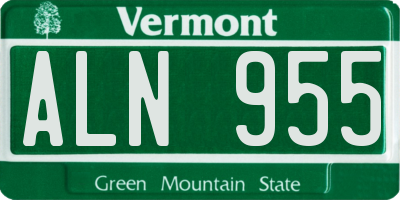 VT license plate ALN955
