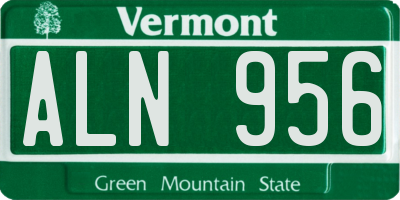 VT license plate ALN956