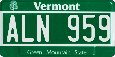 VT license plate ALN959