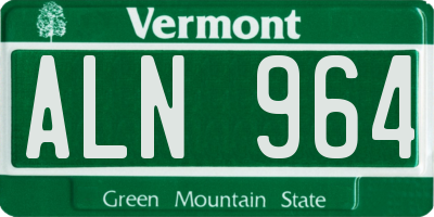 VT license plate ALN964