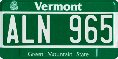 VT license plate ALN965