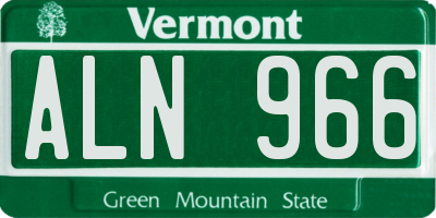 VT license plate ALN966