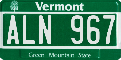 VT license plate ALN967