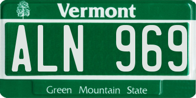 VT license plate ALN969