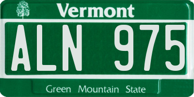 VT license plate ALN975