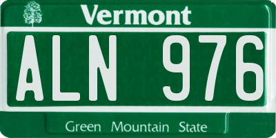 VT license plate ALN976