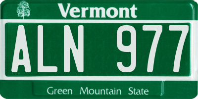 VT license plate ALN977