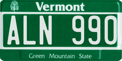 VT license plate ALN990