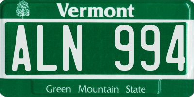 VT license plate ALN994