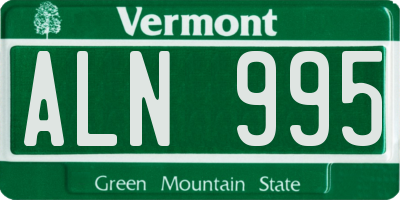 VT license plate ALN995