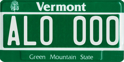 VT license plate ALO000