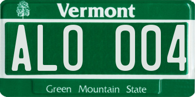 VT license plate ALO004