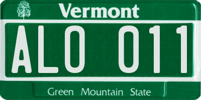 VT license plate ALO011