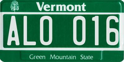 VT license plate ALO016