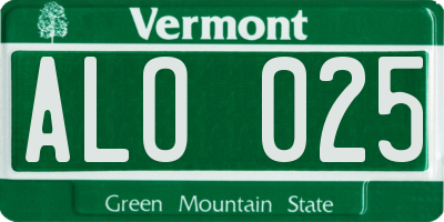 VT license plate ALO025