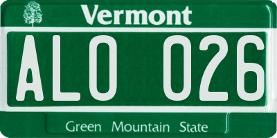 VT license plate ALO026