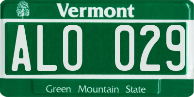 VT license plate ALO029