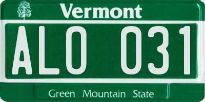 VT license plate ALO031