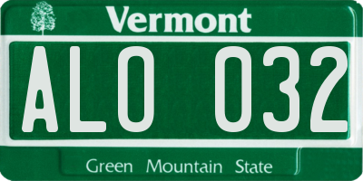 VT license plate ALO032