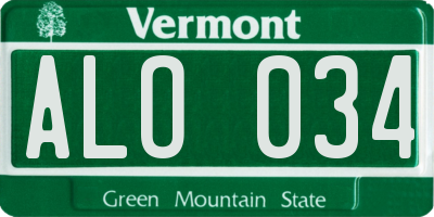 VT license plate ALO034