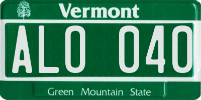 VT license plate ALO040