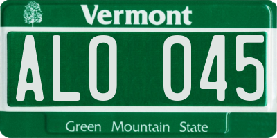 VT license plate ALO045