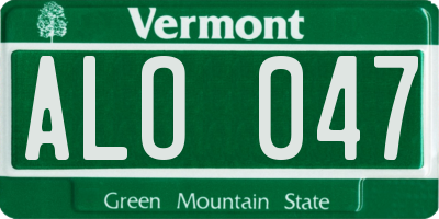 VT license plate ALO047