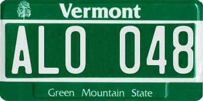 VT license plate ALO048