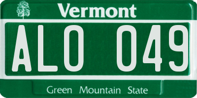 VT license plate ALO049