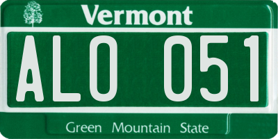 VT license plate ALO051