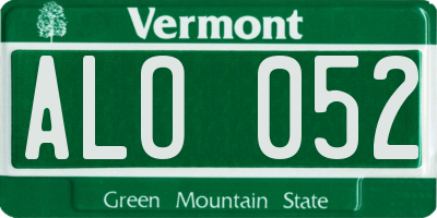 VT license plate ALO052