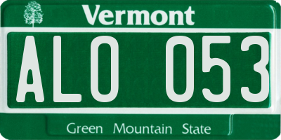 VT license plate ALO053