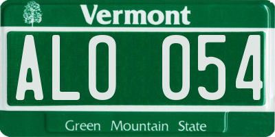 VT license plate ALO054